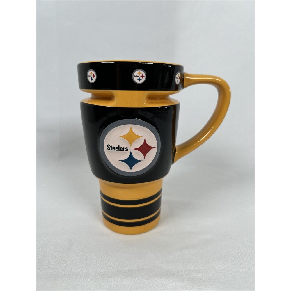 Pittsburgh Steelers Mug Black Yellow Ceramic NFL 2012 16fl Oz No Lid